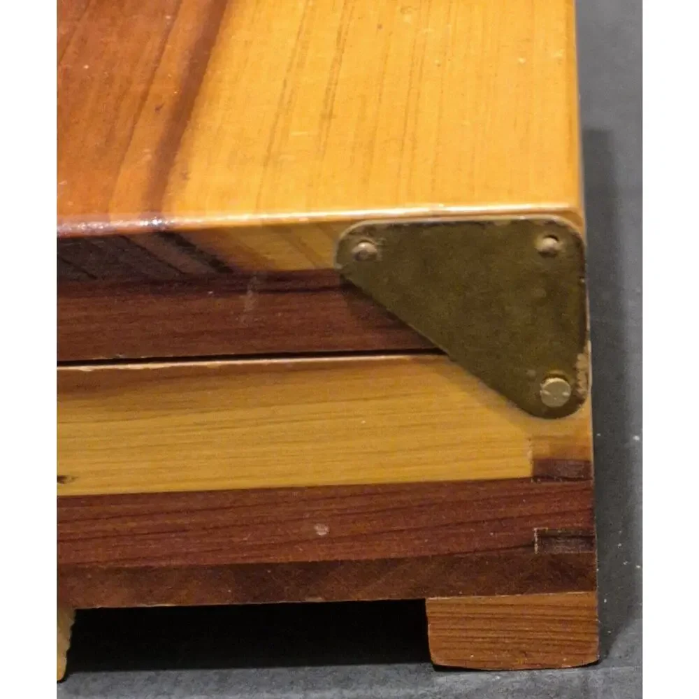 MCM Mini Cedar Chest Trinket Box Dovetail Brass Hinges 3x2x1.5